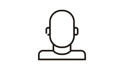 Flat man icon animation, with black line and white background. 4k animation Stock Footage 124690268