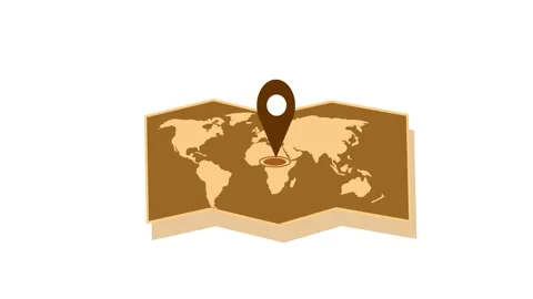 Flat map animation with world map on folded paper Stock Footage 335114257