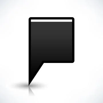 Flat map pin icon black location square sign Illustrazione stock