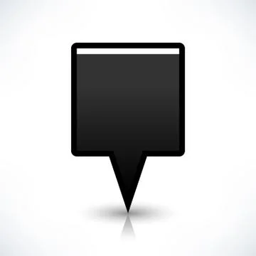 Flat map pin icon black location square sign Stock Illustration