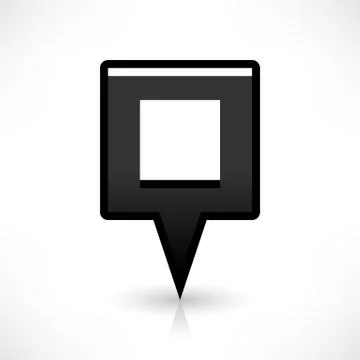 Flat map pin icon black location square sign Stock Illustration
