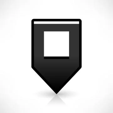 Flat map pin icon black location square sign Stock Illustration