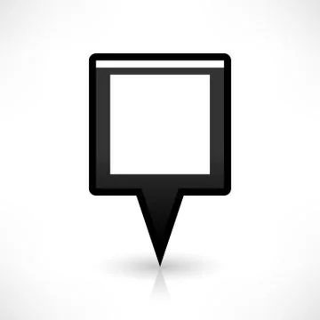 Flat map pin icon black location square sign Stock Illustration