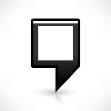 Flat map pin icon black location square sign Illustrazione stock