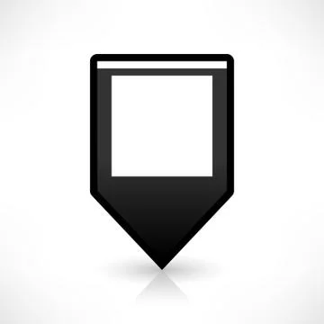 Flat map pin icon black location square sign Stock Illustration