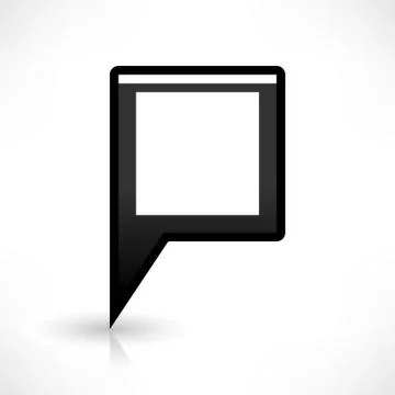 Flat map pin icon black location square sign Illustrazione stock