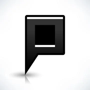 Flat map pin icon black location square sign 스톡 일러스트