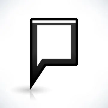 Flat map pin icon black location square sign Stock Illustration