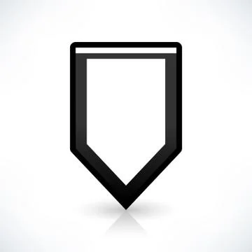 Flat map pin icon black location square sign Stock Illustration
