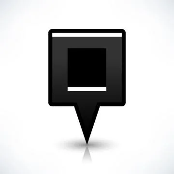 Flat map pin icon black location square sign Stock Illustration