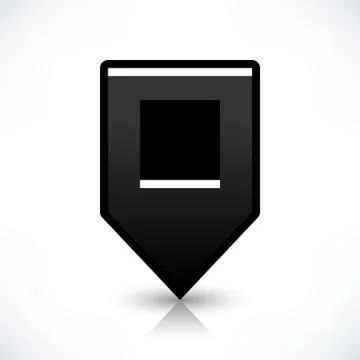 Flat map pin icon black location square sign 스톡 일러스트
