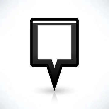 Flat map pin icon black location square sign Stock Illustration