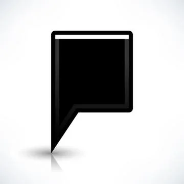 Flat map pin icon black location square sign Stock-Illustration