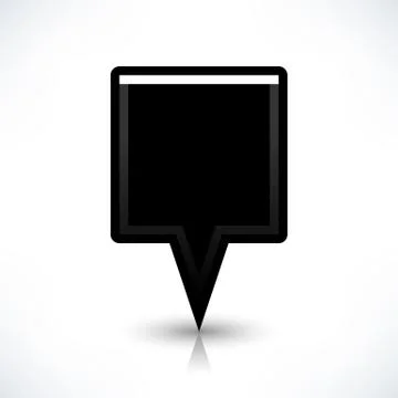 Flat map pin icon black location square sign Stock Illustration