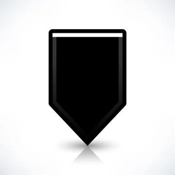 Flat map pin icon black location square sign Stock Illustration