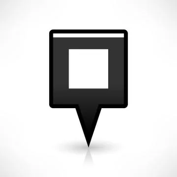 Flat map pin icon black location square sign Stock-Illustration