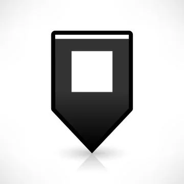 Flat map pin icon black location square sign Stock Illustration