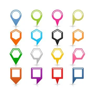 Flat map pin sign location icon on white Illustrazione stock