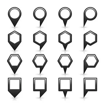 Flat map pins sign location icon with shadow Stock-Illustration
