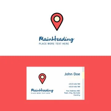 Flat Map pointer Logo and Visiting Card Template. Busienss Concept Logo Desig Illustrazione stock