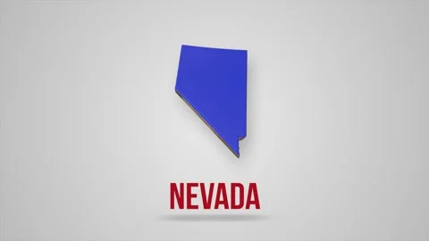 Flat map showing the state of Nevada from the United State of America on black Stock Footage 249521228