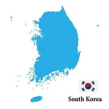 Flat map of South Korea. Simple isolated vector illustration. Stock Illustration