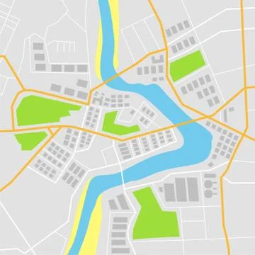 Flat map with vector illustration Stock Illustration