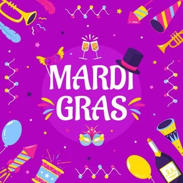 Flat mardi gras illustration Stock Illustration