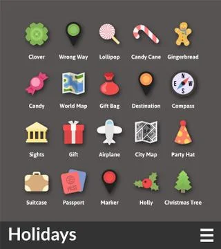 Flat material design icons set Stock Illustration