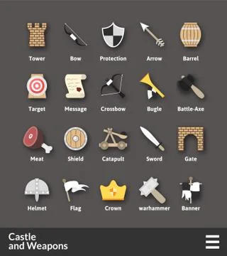 Flat material design icons set Stock Illustration