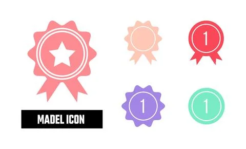 Flat Medal Icon Symbol Vector Illustration Stock Illustration