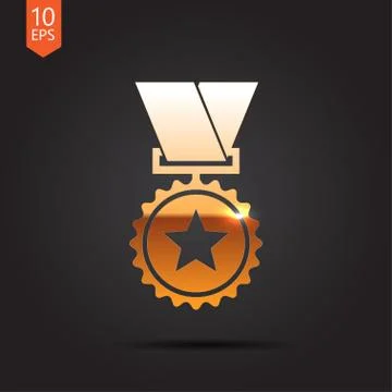 Flat medal Stock Illustration