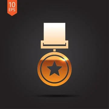 Flat medal Stock Illustration