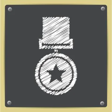 Flat medal Stock Illustration