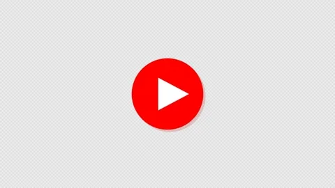 Flat Media Play Button with Concentric Pulsing Ripple Rings on Transparent 库存影片 347359560