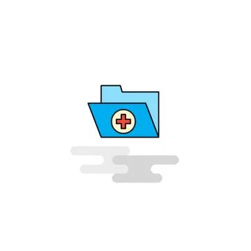 Flat Medical folder Icon. Vector 스톡 일러스트