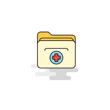 Flat Medical folder  Icon. Vector 库存插图