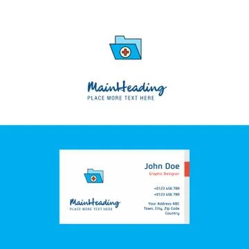 Flat Medical folder Logo and Visiting Card Template. Busienss Concept Logo De 库存插图