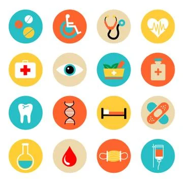 Flat Medical Icons Stock Illustration