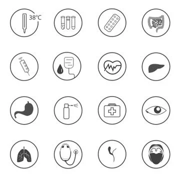 Flat medical icons. Vector elements イラスト素材