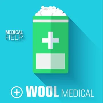 Flat medical wool background. vector illustration concept Stock Illustration