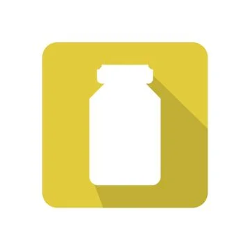 Flat medicine bottle icon vector illustration with color background Stock Illustration