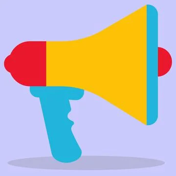 Flat megaphone design for the website and advertising banners. Stock Illustration