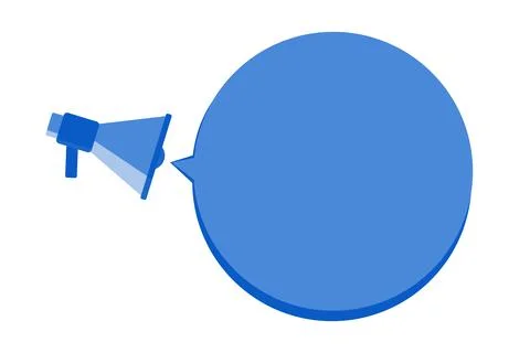 Flat Megaphone with large speech bubble Stock Illustration