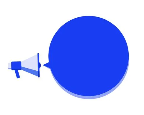 Flat Megaphone with large speech bubble イラスト素材
