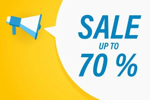 Flat megaphone with speech bubble and phrase 库存插图