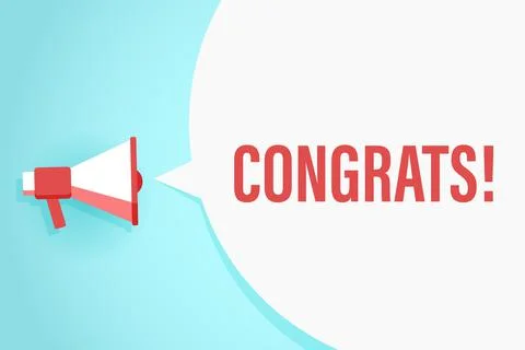 Flat megaphone with speech bubble and phrase 库存插图