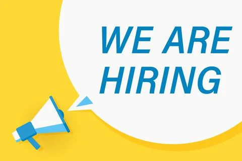 Flat megaphone with speech bubble and phrase Stock Illustration