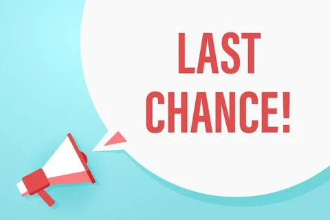 Flat megaphone with speech bubble and phrase Stock Illustration