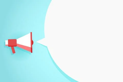 Flat megaphone with speech bubble and phrase イラスト素材